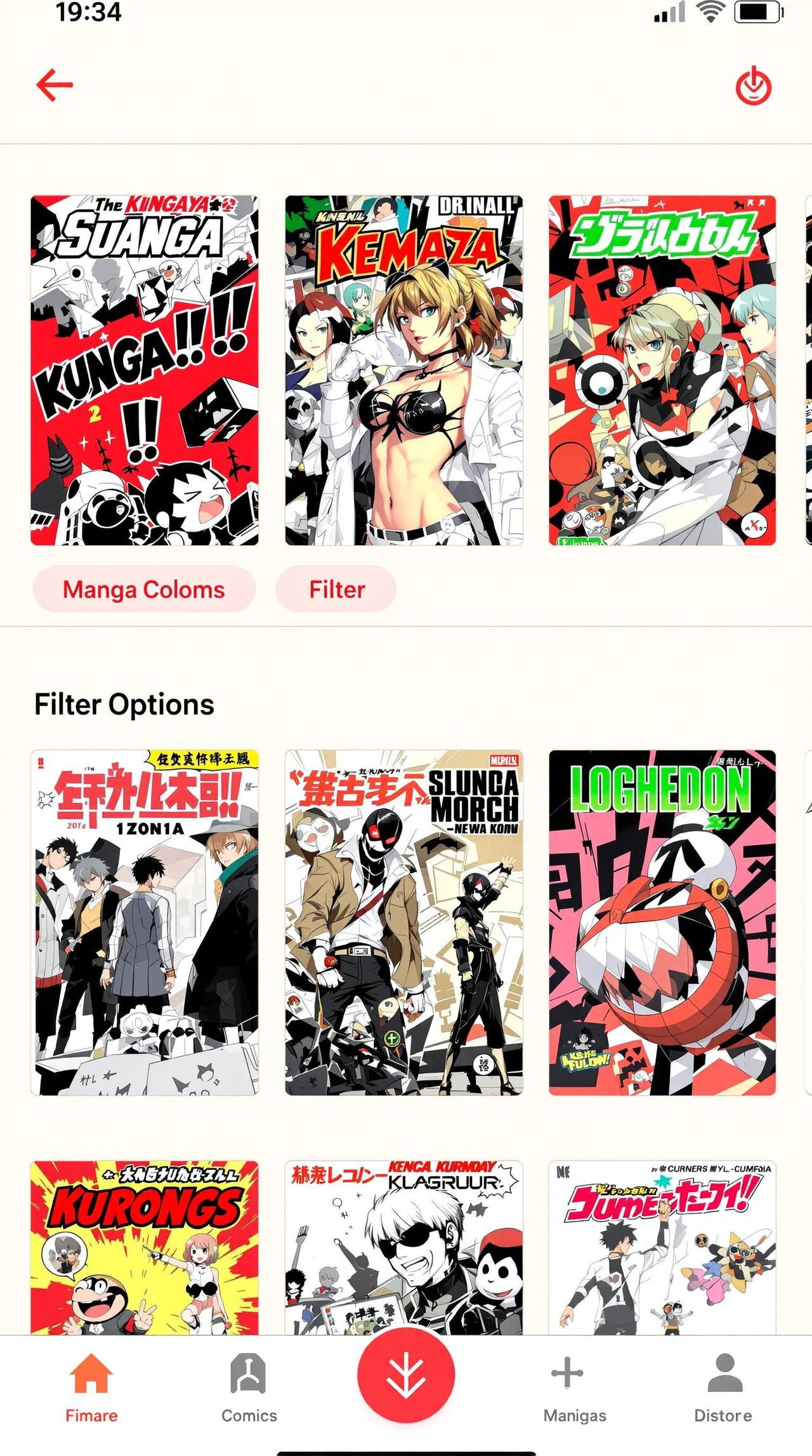 漫画之家APP书库界面预览
